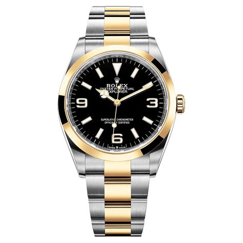 gold explorer rolex|Rolex explorer two tone price.